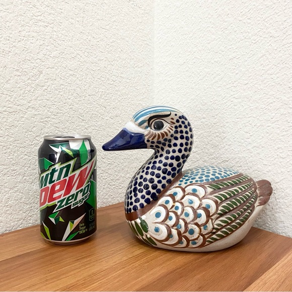 TONALA Mexican Folk Art Pottery Large Duck Sculpture Figurine Decor - Picture 3 of 14